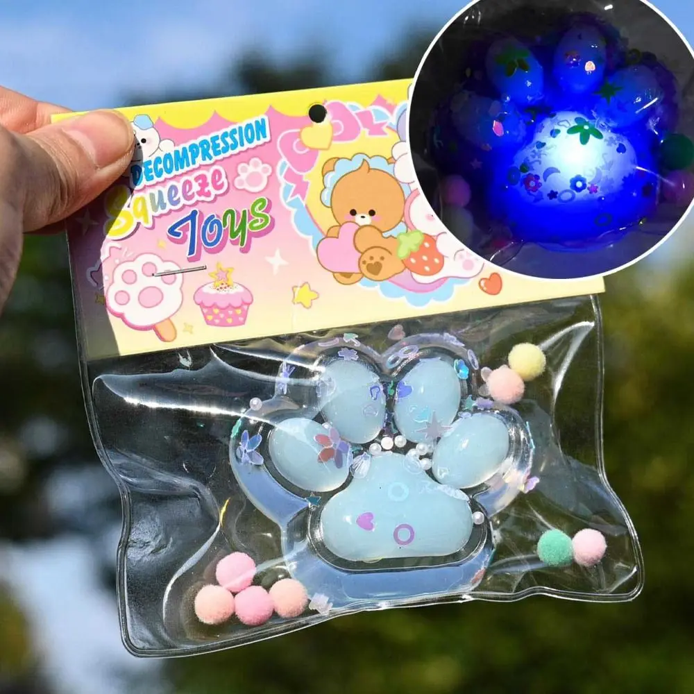 Kneten Glow Katze Pfote Squeeze Spielzeug Silikon Handgemachte Katze Pfote Zappeln Spielzeug Weiche Cartoon Katze Pfote Prise Spielzeug Kinder Tricky Puppe