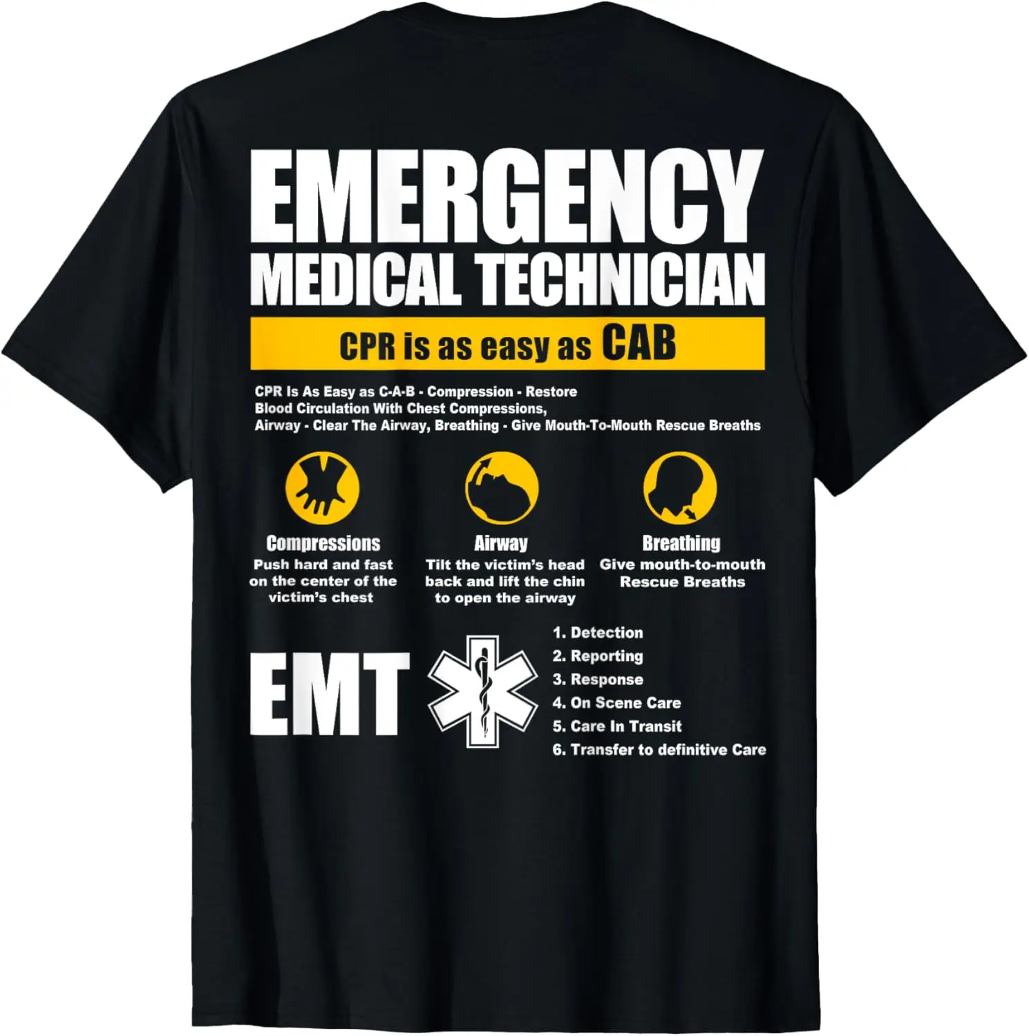 Paramedic EMT Emergency Medical Technician CPR Guide T-shirt Short Sleeve Casual 100% Cotton Shirt