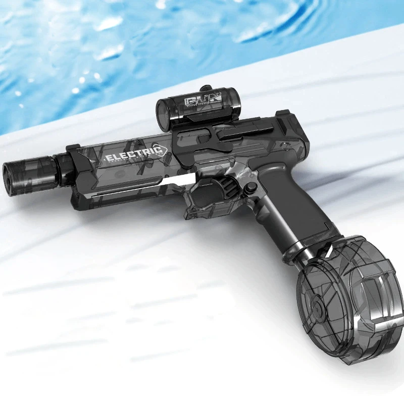 Pistola de agua eléctrica de gran capacidad con luz, playa y piscina, lucha contra el agua, pistola de juguete para niños