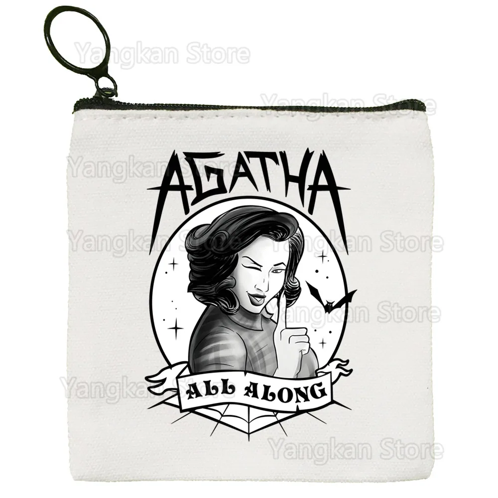 Agatha All Along Simple Coin Purse Female Student Canvas Cute Key Bag Mini Clutch Small Purse