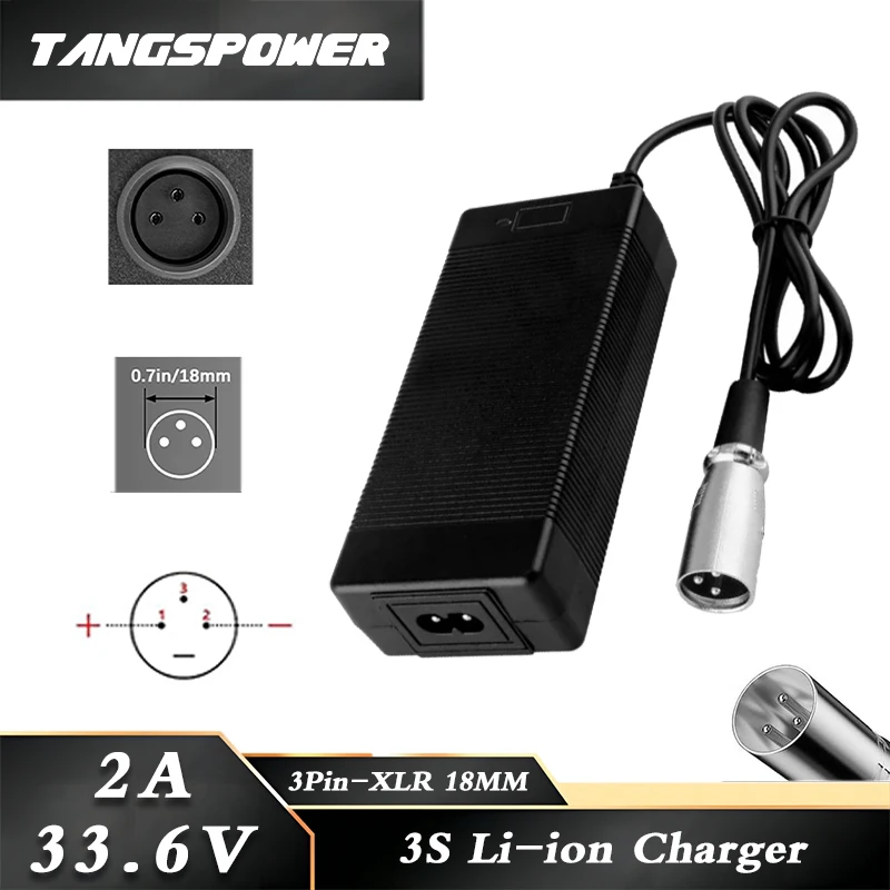 

33.6V 2A Lithium Battery Charger 8S Li-ion Battery Pack Fast Chargingr 3Pin-XLR Connecto Electric Bicycle Charger High quality