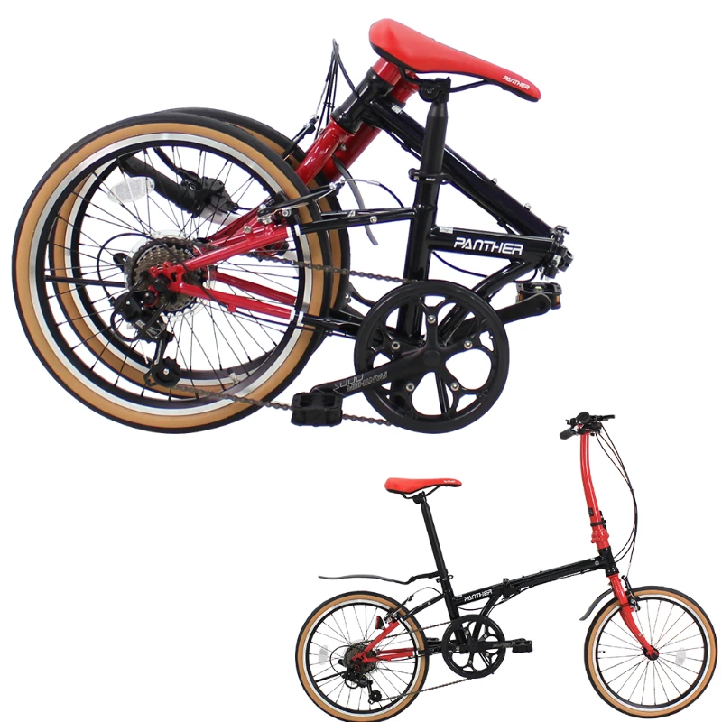 PANTHER Folding Bicycle 20 inch HEBE Portable 7-speed Mud Board Outdoor Outgoing, Work Adult Car