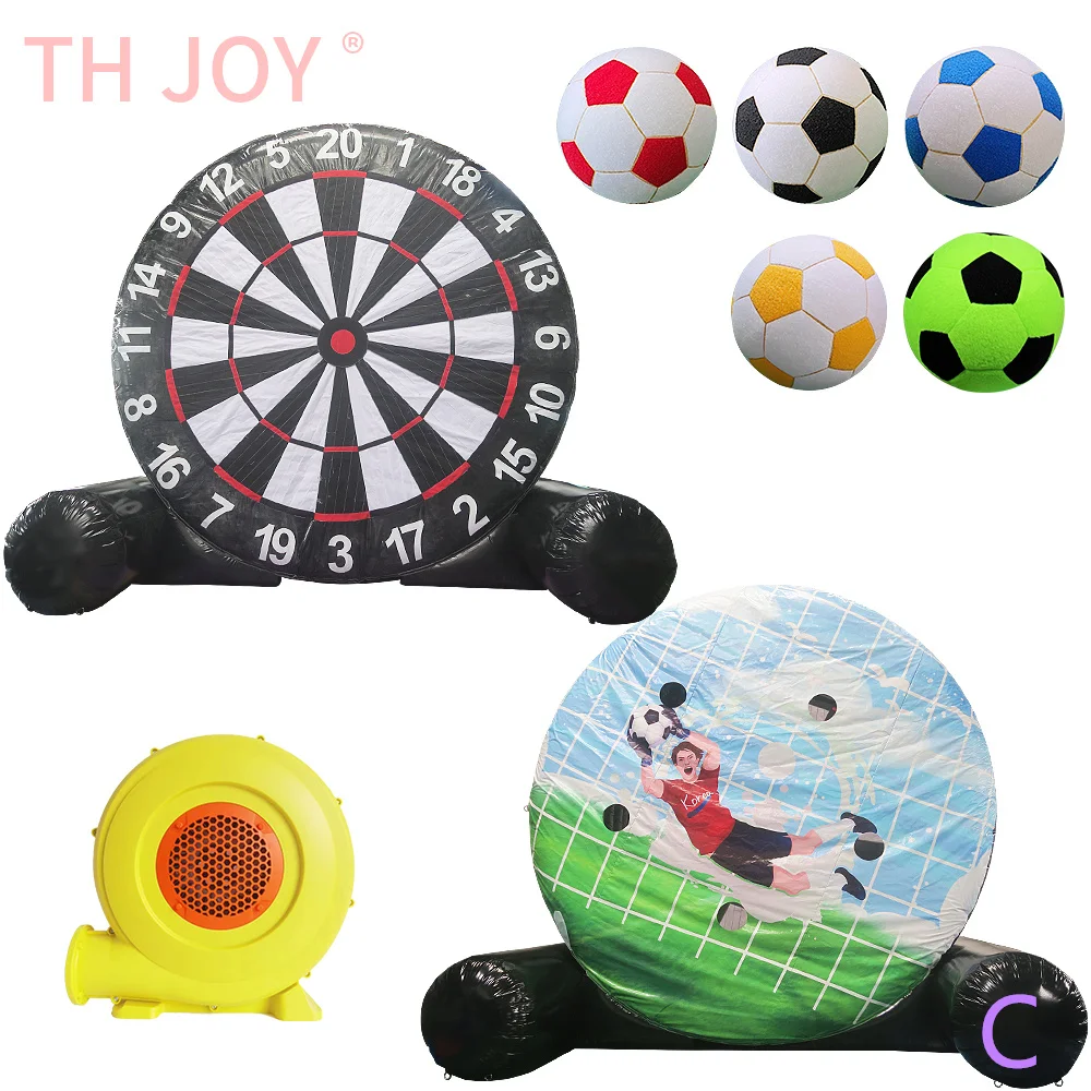 fast air shipping to door!outdoor giant inflatable soccer dart board, two sides PVC dart inflatable sport games with balls