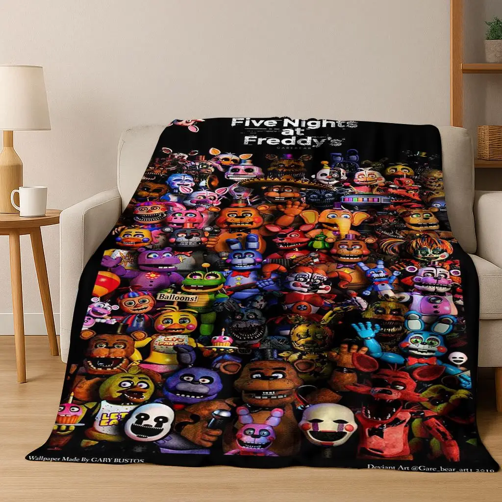 Manta de Franela con Diseño de Dibujos Animados 3D F-FNAF, Manta Suave y Cálida para Cama, Dormitorio, Sala de Estar, Viajes, Campamento, Picnic, Regalo
