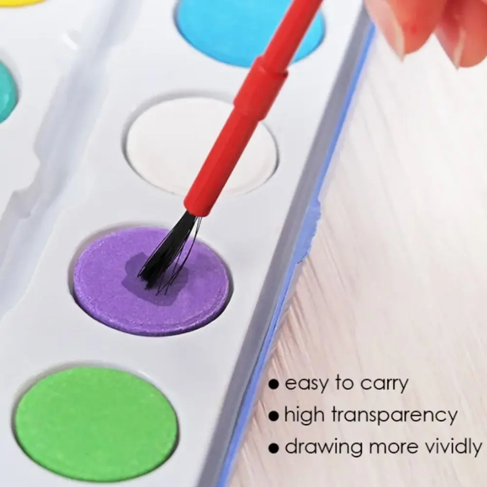 Washable Watercolor Paint Set With Water Brush Pen Portable Watercolor Paint Palette 8/12/16 Colors Water Color Paints for Kids