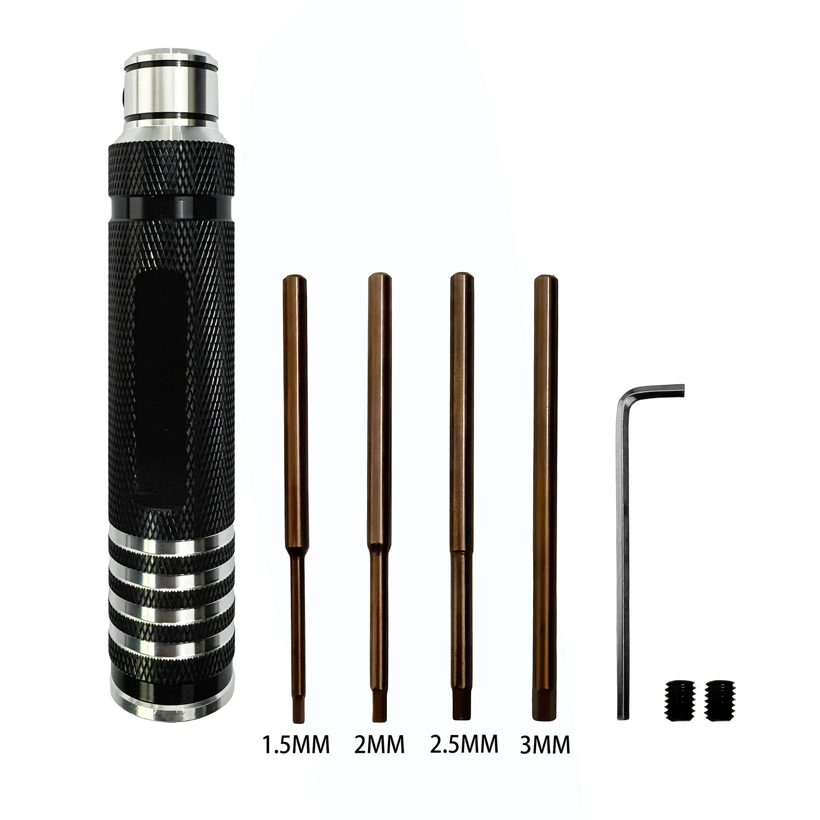 

1.5/2.0/2.5/3.0 mm Hex Bit 4in1 Stowable Steel Hex Screwdriver Tool Kit for RC Car Model