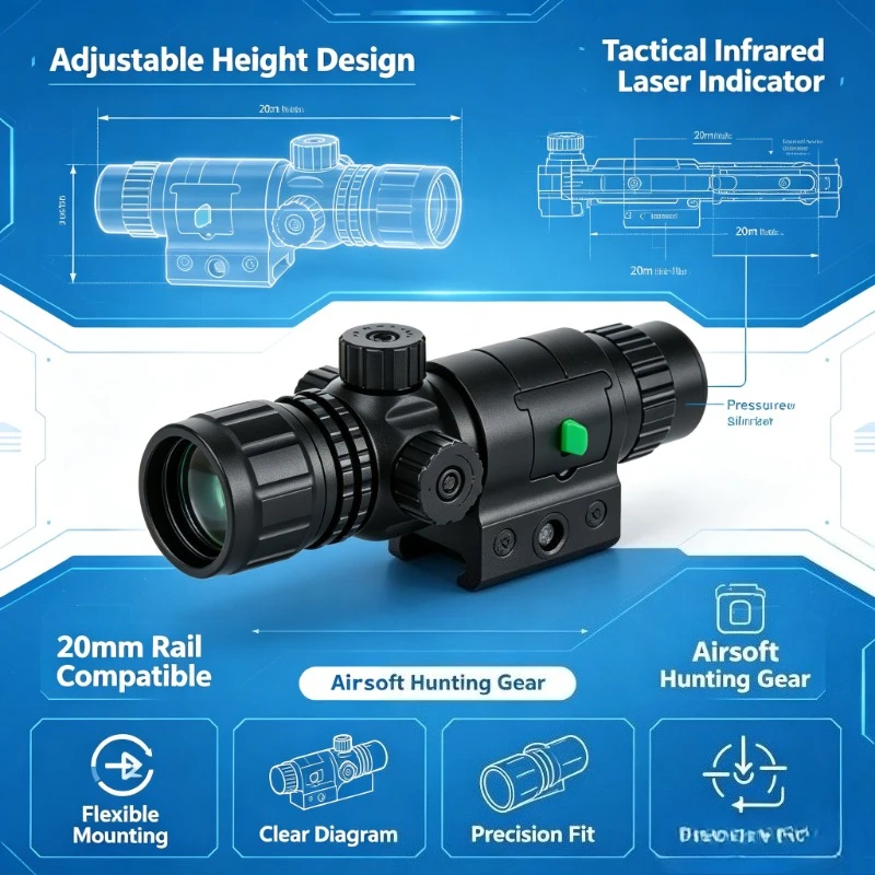 ModFitForFieldCSGameSetup Plastic‑Shell IR‑Laser Unit Adjustable Field Cosplay Blaster Kit