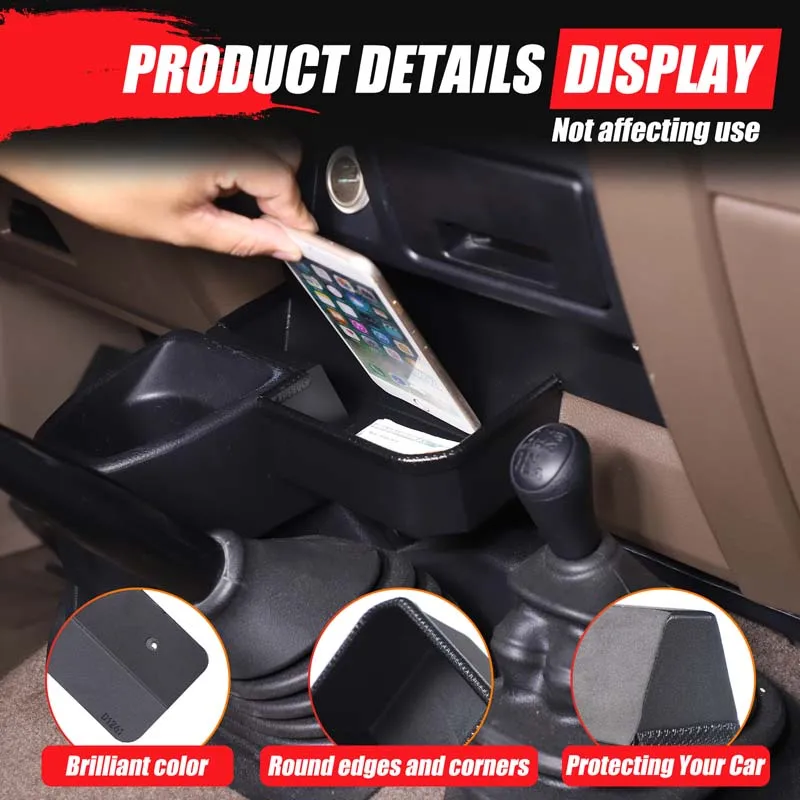 For 2009+ Toyota LC71 LC76 LC79 Aluminum Alloy Black Car Gear Storage Box Center Control Gear Storage Tray Rack Auto Accessories