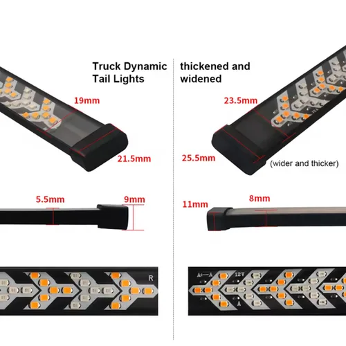 Imagen 2 del producto Tira de luces LED para puerta trasera, barra de advertencia, giro trasero, freno individual, conducción de coche, apto para Gmc Sierra Truck RV SUV ATV Jeep 12V 24V