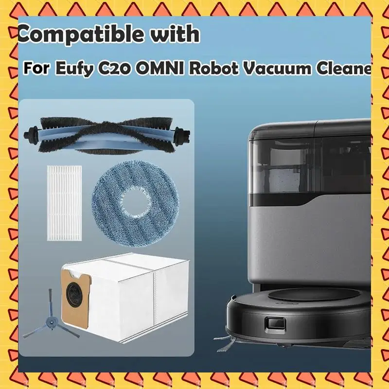 

A008 Accessories For Eufy Omni C20 Robot Vacuum Replacement Parts Main Side Brush Hepa Filter Mop Cloth Dust Bag