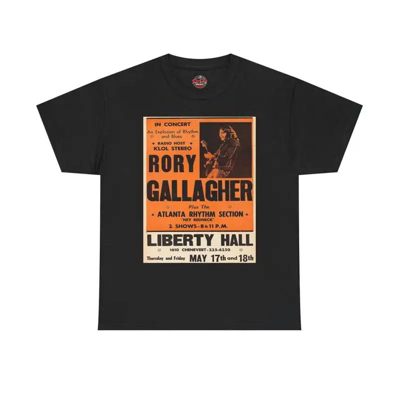 Rory Gallagher Liberty Hall Houston TX Retro Concert Poster T-Shirt