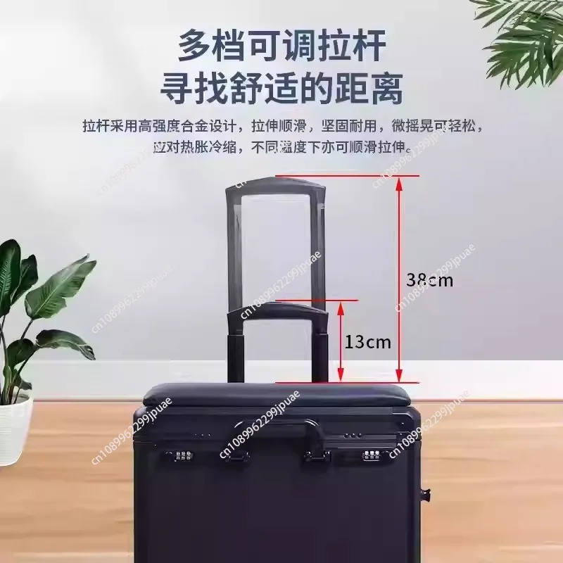 For High-Capacity Draw-Bar Box Dual Purpose Able Arm Bracket Portable Suitcase Tattoo Trolley Bag Artist Tools Storage CAS