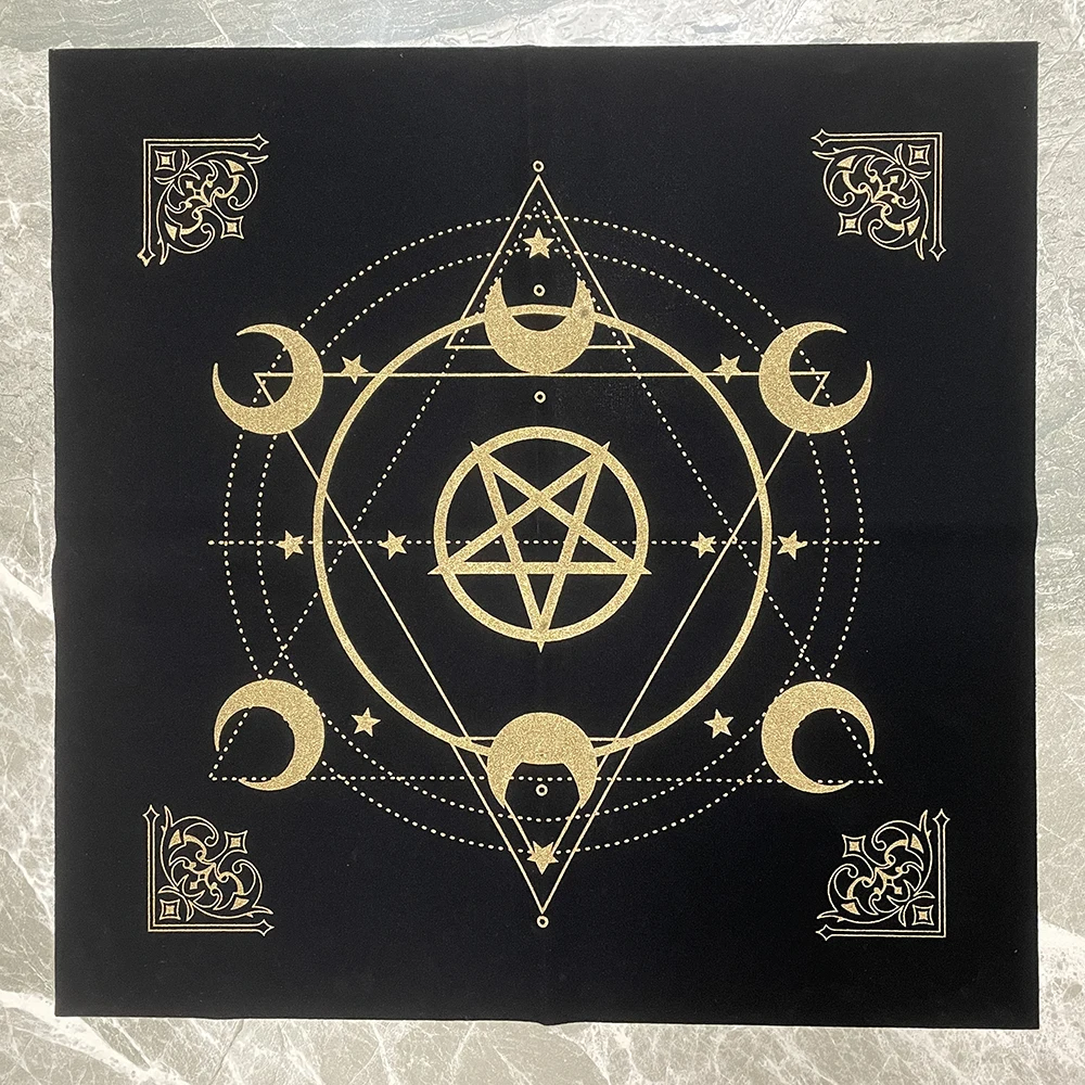 Advanced Fleece Golden Tarot Tablecloth Table Game Caibu Wituals Ritual Accessories Cloth Yugioh Playmat