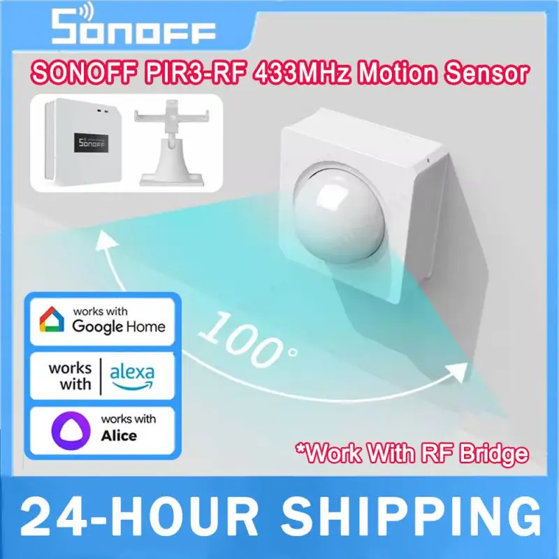 

SONOFF PIR3-RF 433 МГц Датчик движения с батареей Работает с Sonoff RF Bridge Smart Scene Двухрежимное уведомление о тревоге Умный дом