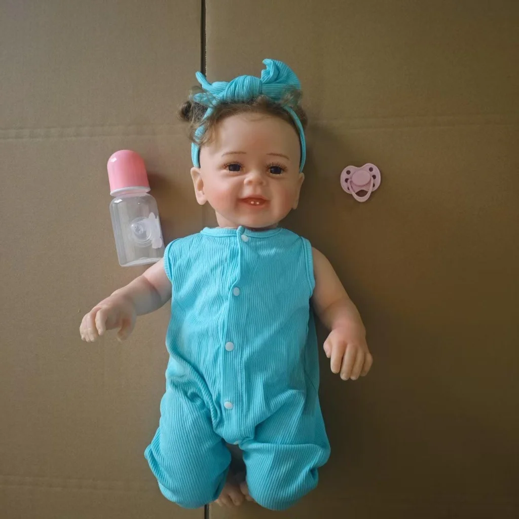 

Lifelike Reborn Baby Boy Doll, Soft Vinyl with Hand-Painted Details & Puppy Print Clothes, Great for Pretend Play