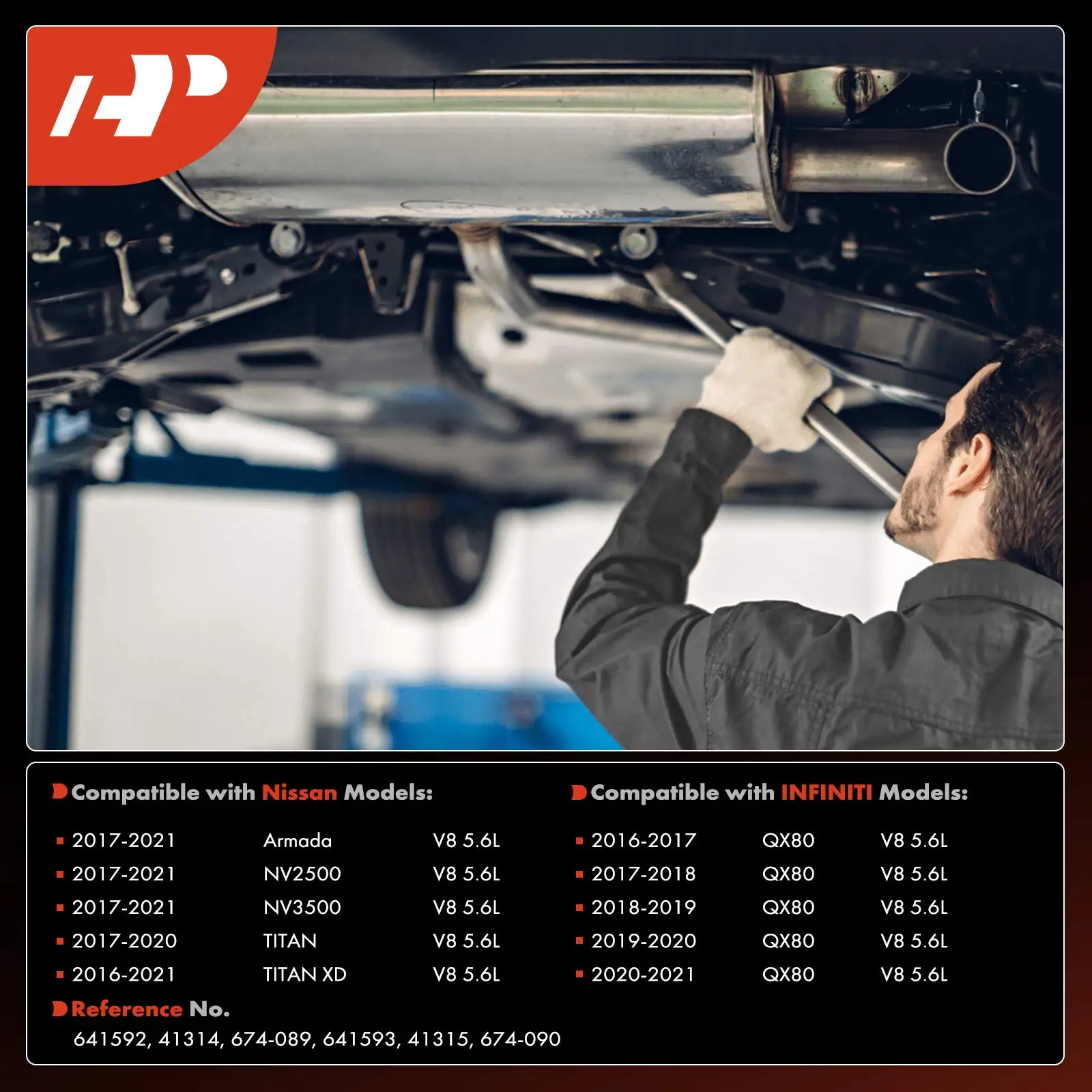 A-Premium 2pcs Front Side Catalytic Converter for Nissan Titan 2017-2020 Armada NV2500 NV3500 2017-2021 Infiniti QX80 2016-2021