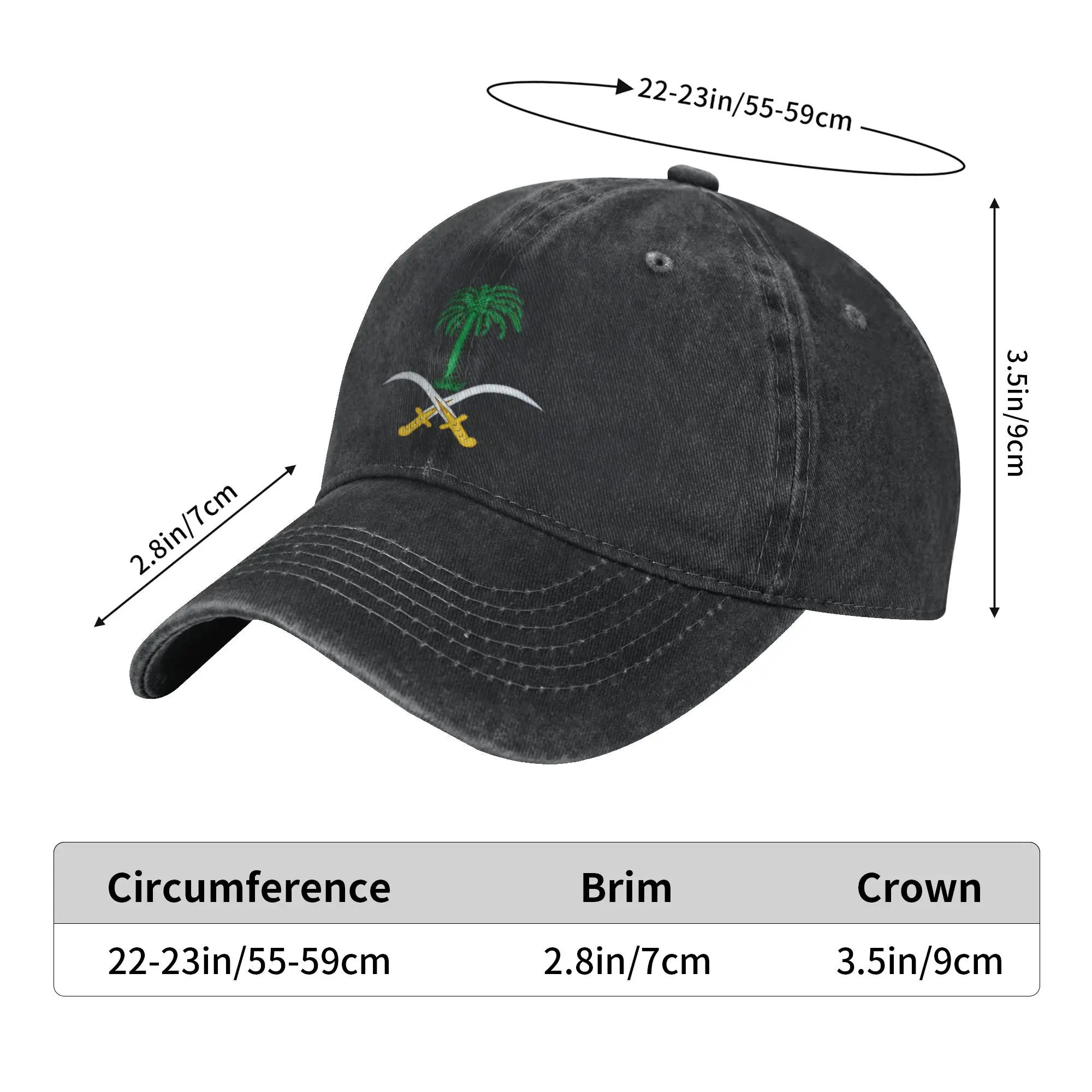 Men Women Saudi Arabia emblem Saudi national day  Cap Wear Baseball Caps Casual  Trucker Hat Adjustable