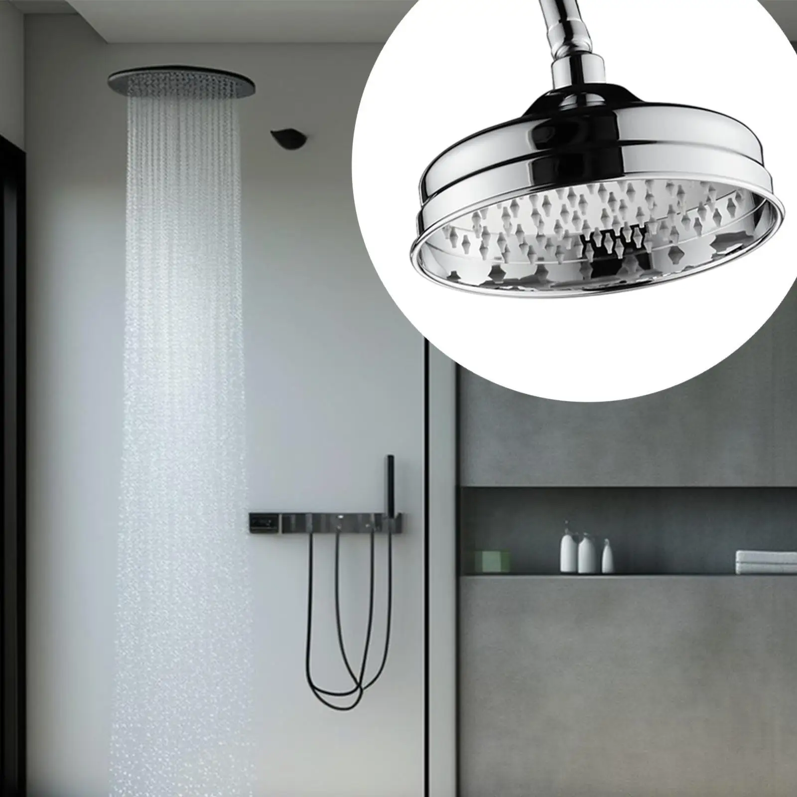 Shower Head Easy to Install Vintage Stainless Steel for SPA Bathroom Bathing