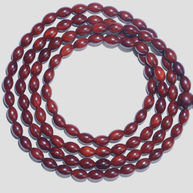 Indian Sandalwood Rosewood Rice 5mmx7mm Wooden Necklace Bracelet 108 Wooden Bead Bracelet Necklace Bracelet Yoga Zen