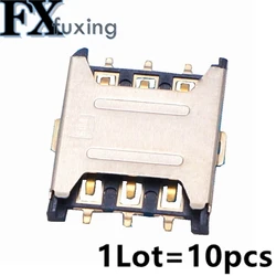 10PCS/LOT Plug-in Nano SIM 6P micro-card mobile phone card slot pull-out small card Connector Pull Type Nano-SIM