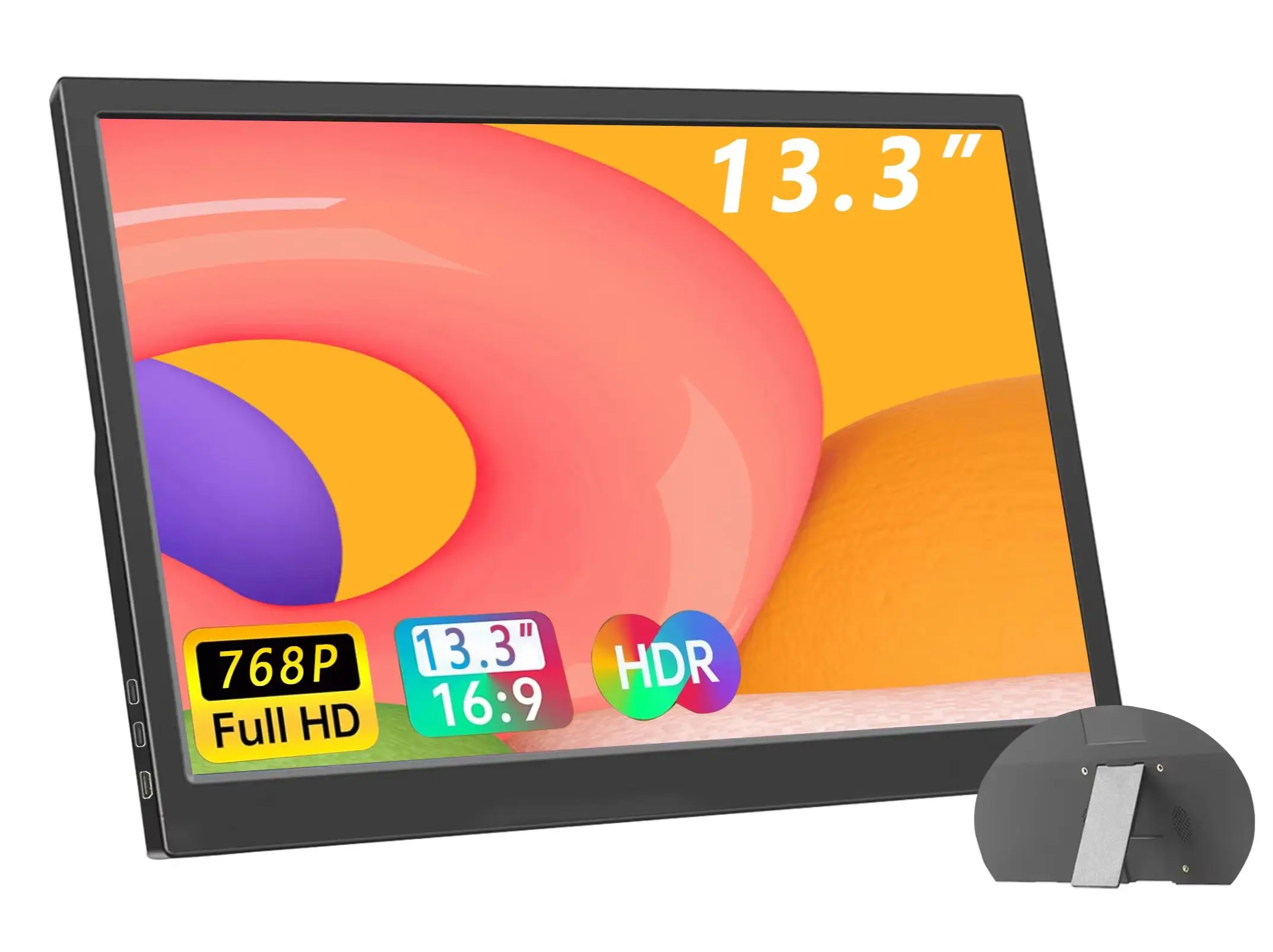 AHXJKA 13.3 Inch Portable Monitors 1366*768P HD 72%sRGB With Type-C Mini HDMI For Laptop Phone PS4/5 XBox Mac TV PC Dack Switch