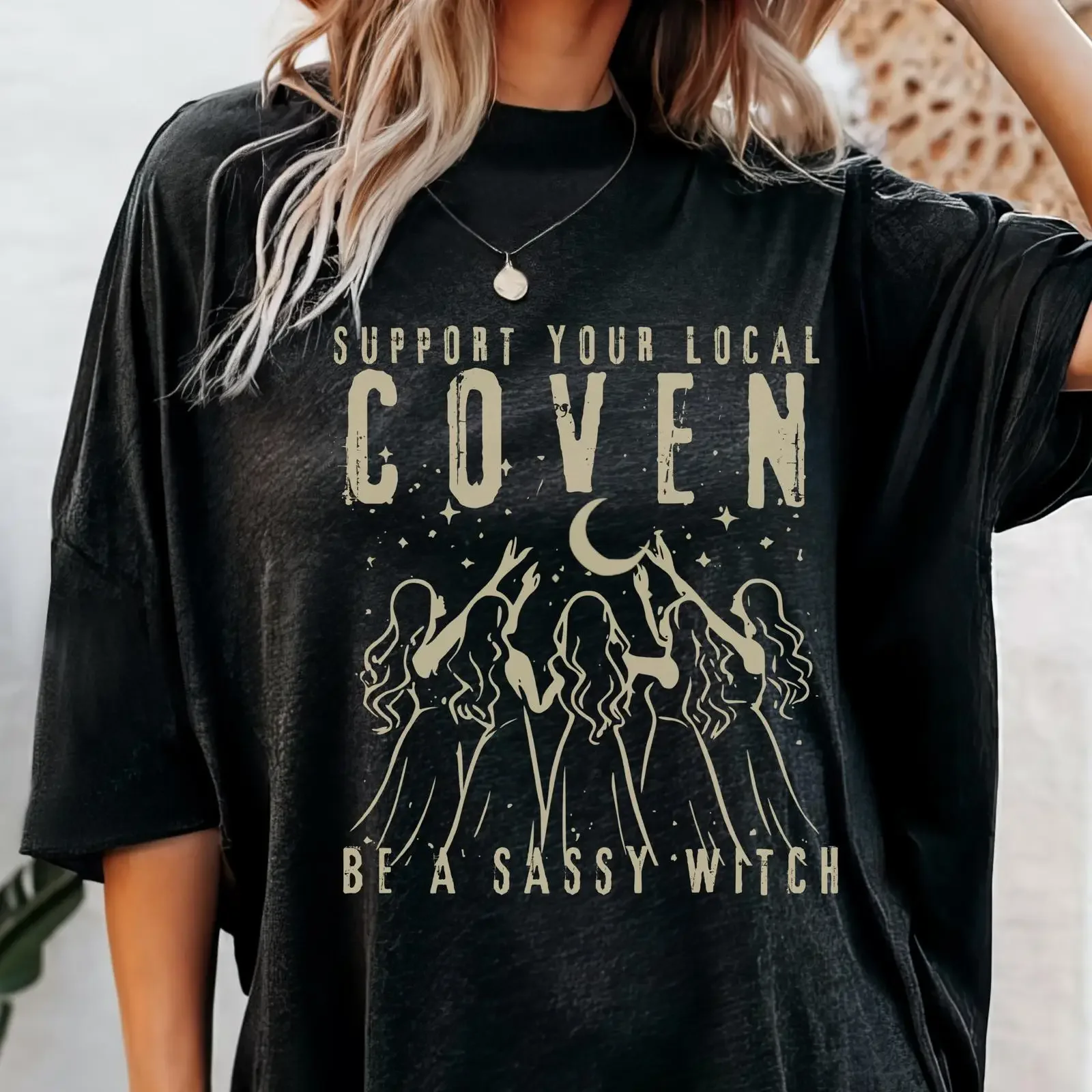 Witchy Moon Manifest Girls Will Be Goth Lunar Phases T shirt Coven Magic Witch Pagan Wicca vintage Washed Soft Slightly