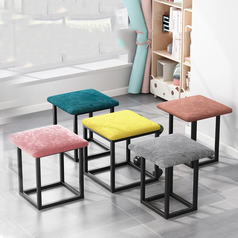 Home 5 In 1 Sofa Soft Dining Stool Stackable Cube Nordic Shoe Changing Stools Living Room Coffee Table Furniture Make Up Chairs