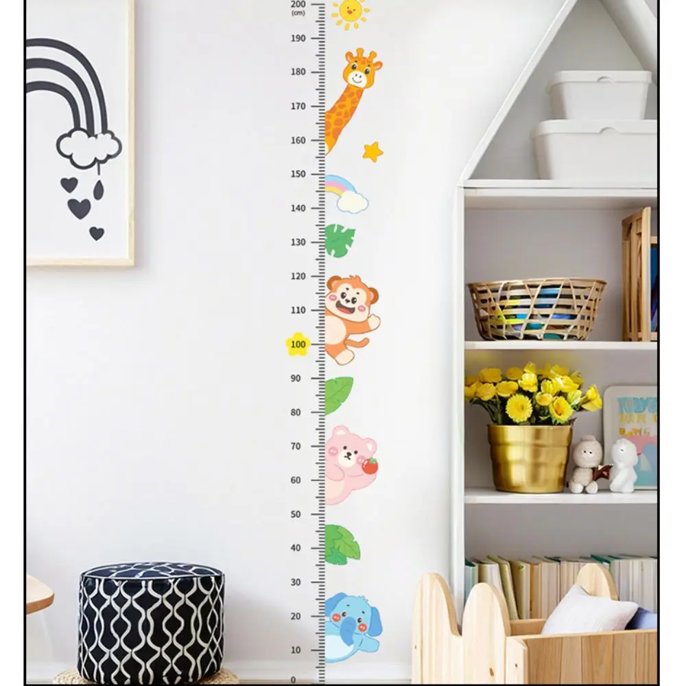 2M Height Height Measurement Sticker Self-adhesive Removable Unisex Growth Chart Catoon Pattern Waterproof Height Measuring Tape