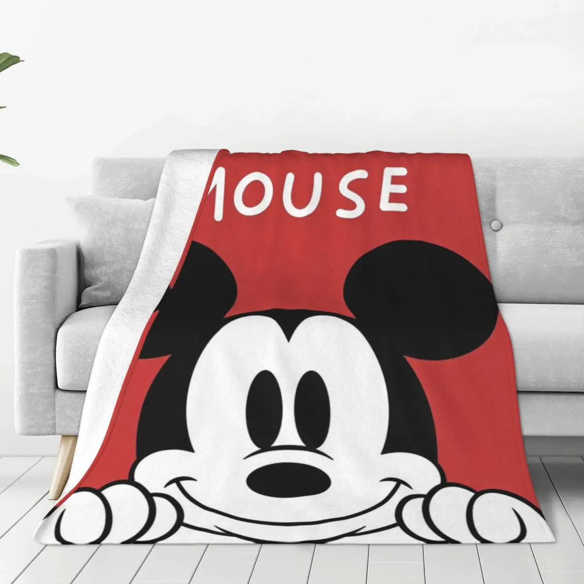 Minniso Mickey Mouse Cartoon Blanket Super Warm Funny Plush Throw Blanket For Living Room Decorative Flannel Bedspread Bed Cover