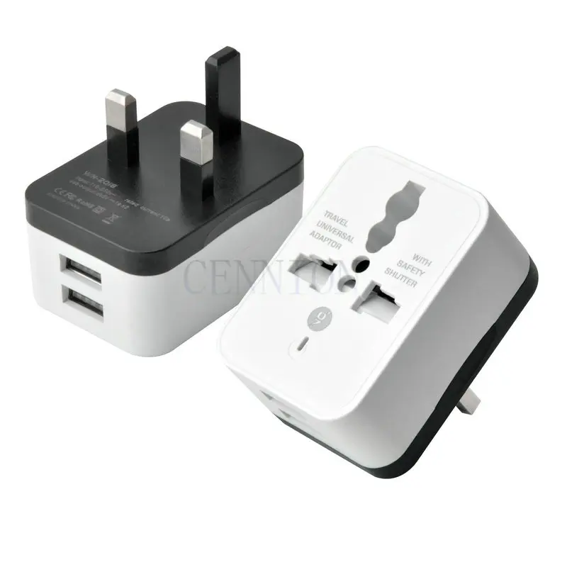 2 USB 2A Universal Socket CN EU KR US UK Charger Travel Adaptor AC Power Plug Adapter Converter Convertor