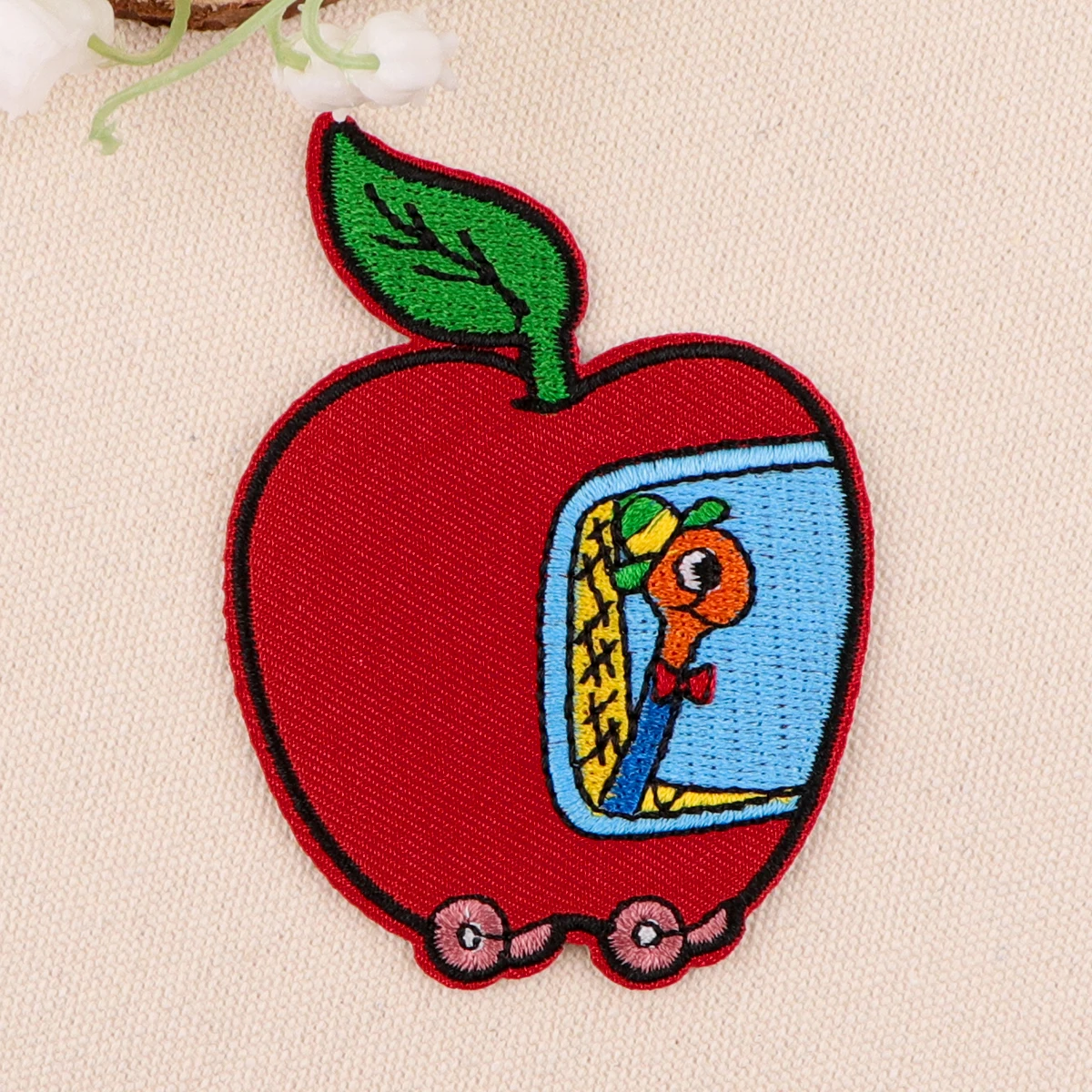 Funny Apple Embroidery Patch Cartoon Iron On Patches For Clothing Thermoadhesive Patches On Clothes DIY Sew Badges