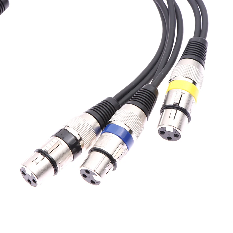 3Pin Female Jack To Dual 2 Male Plug Y Splitter 30CM Adapter Cable Wire For Microphone Amplifier Speaker Headphone Mixer