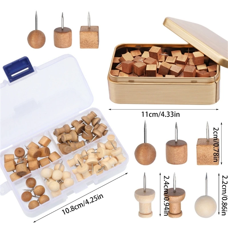 Thumb Tacks ไม้ PUSH Pins Cork BOARD Thumbtacks สำหรับ Wall และ Bulletin Board