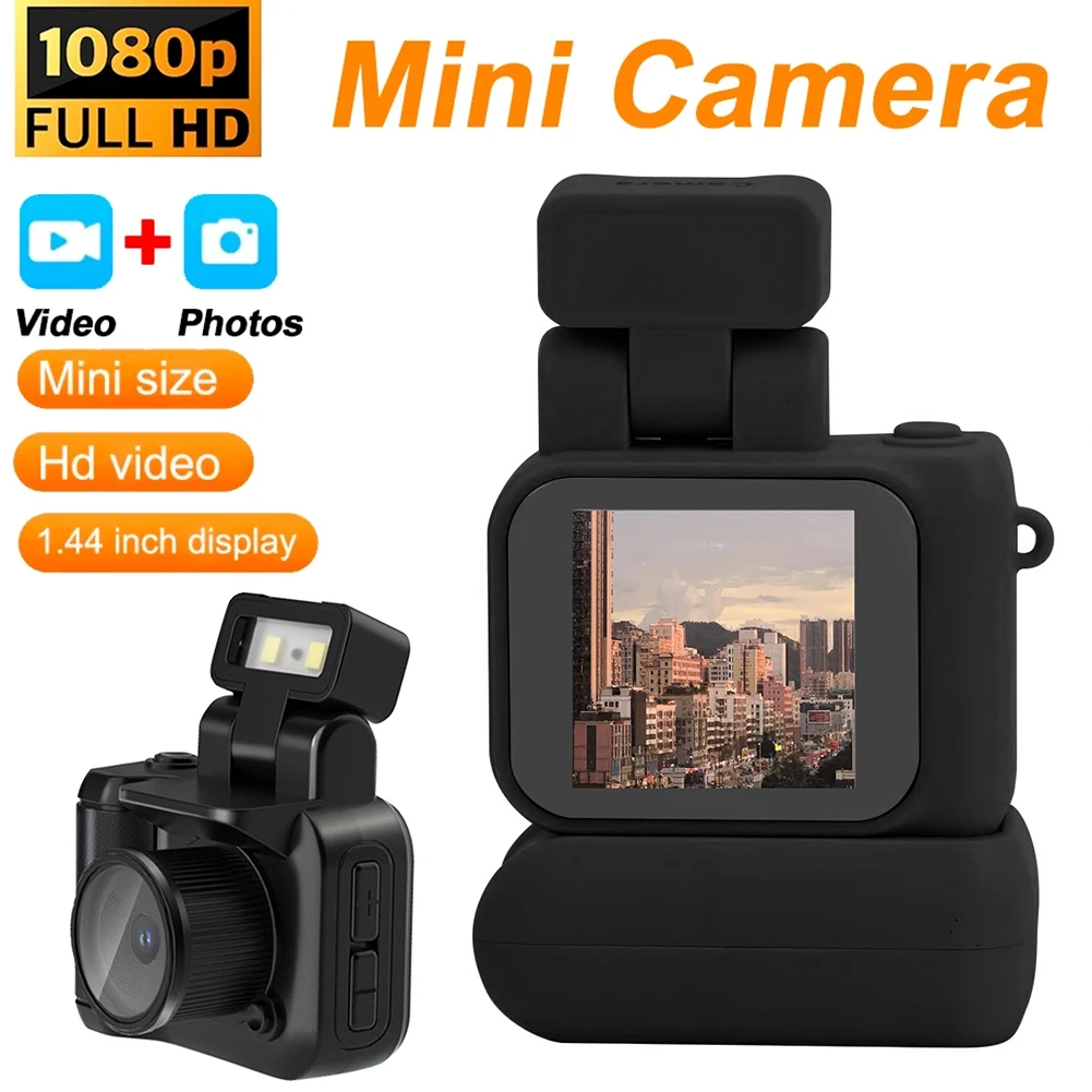 Mini DV Camera 1080P HD 1.44in Color Screen Small DVR Camcorder Video Recorder Photography Thumb Camera with Flashlight