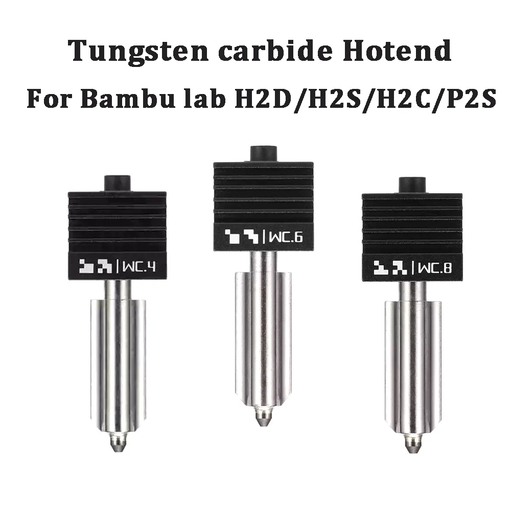 Original Hotend für Bambu Lab H2C P2S Hotend H2S H2D Hotend Wolframkarbid 0,4/0,6/0,8mm Düse Hot End für P2S A1/A1 Mini
