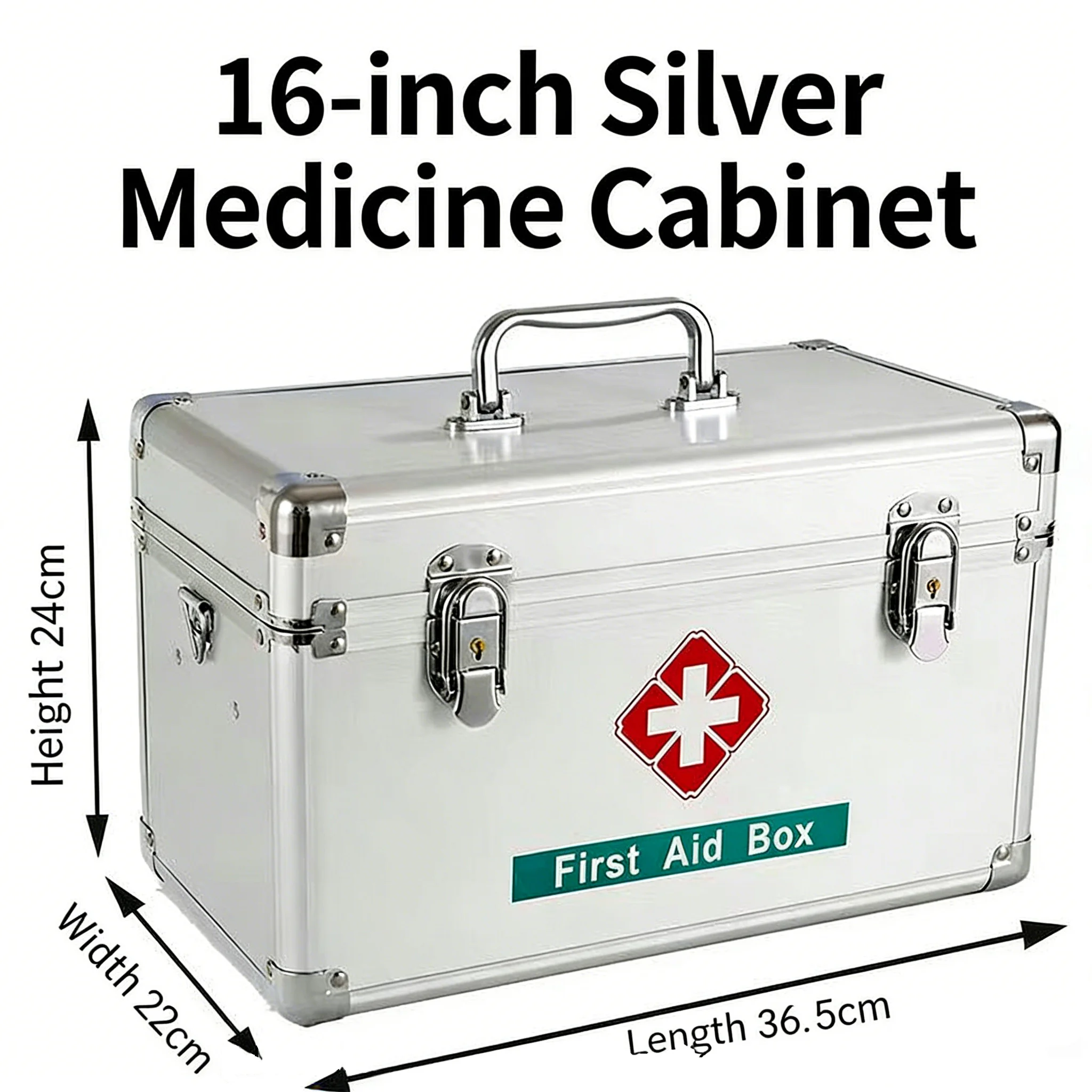 10/12/14/16inches Portable Medicine Suitcase First Aid Box with Shoulder Strap Medical Box Aluminum Alloy Family Storage Box