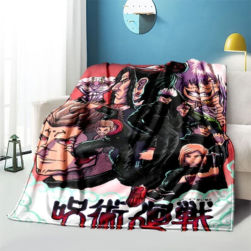 

Jujutsu Kaisen Anime Plush Bed Throwing Cartoon Picnic Thin Blankets Modern Flannel Blanket Cover Gedruckt Bettdecke Geschenk