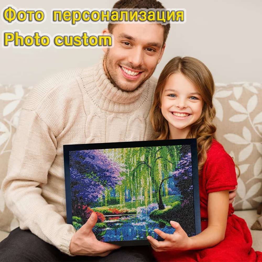 

Nbai DIY Photo Custom Diamond Painting Picture of Acrylic Diamond Embroidery Beadwork Cross Stitch 5D Full Square Diamond Mosaic