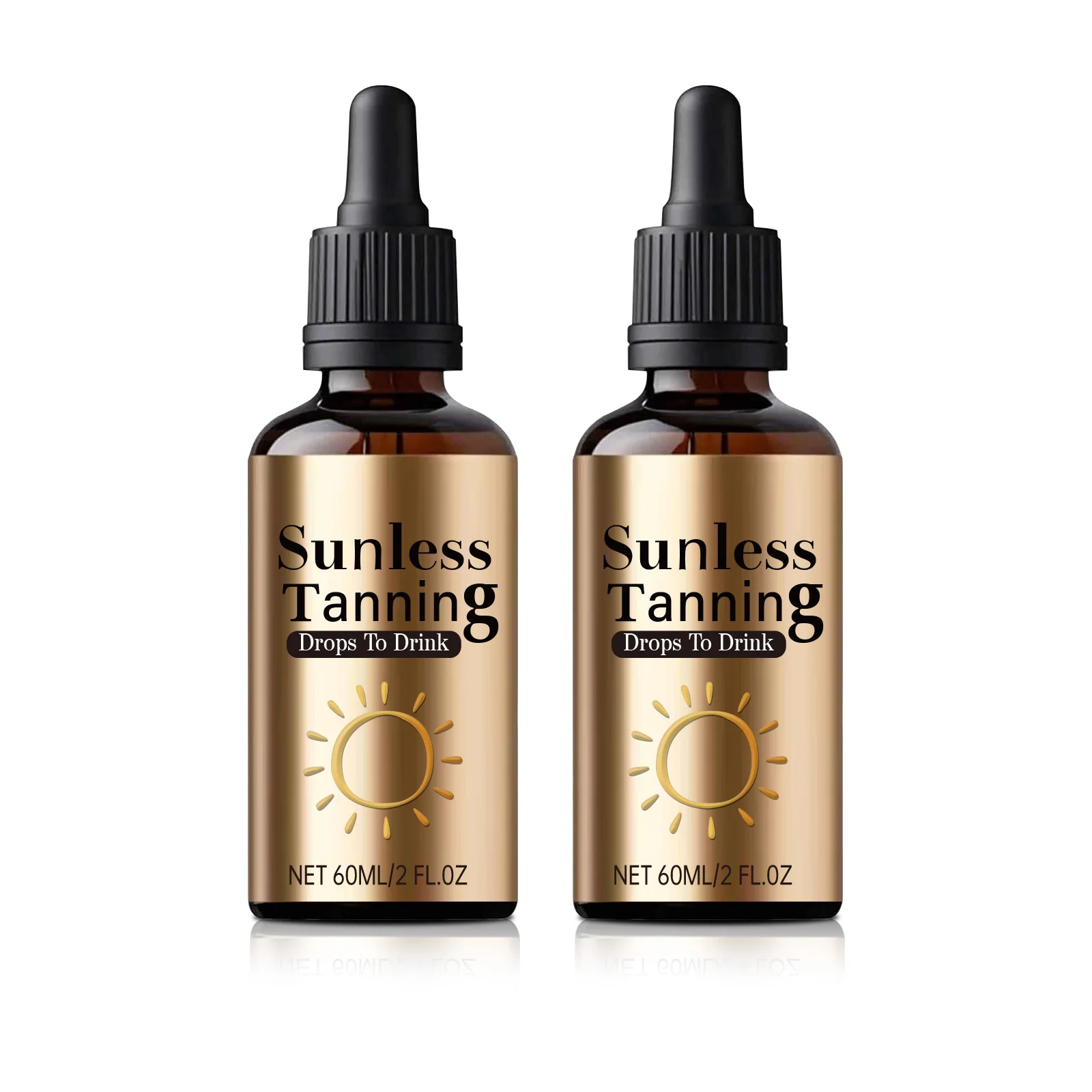 

60ml Sunless Tanning Drops Naturally To Drink Tanning Drops Boost Melanin for Face & Body tan No Sun Required to Tanning Drops