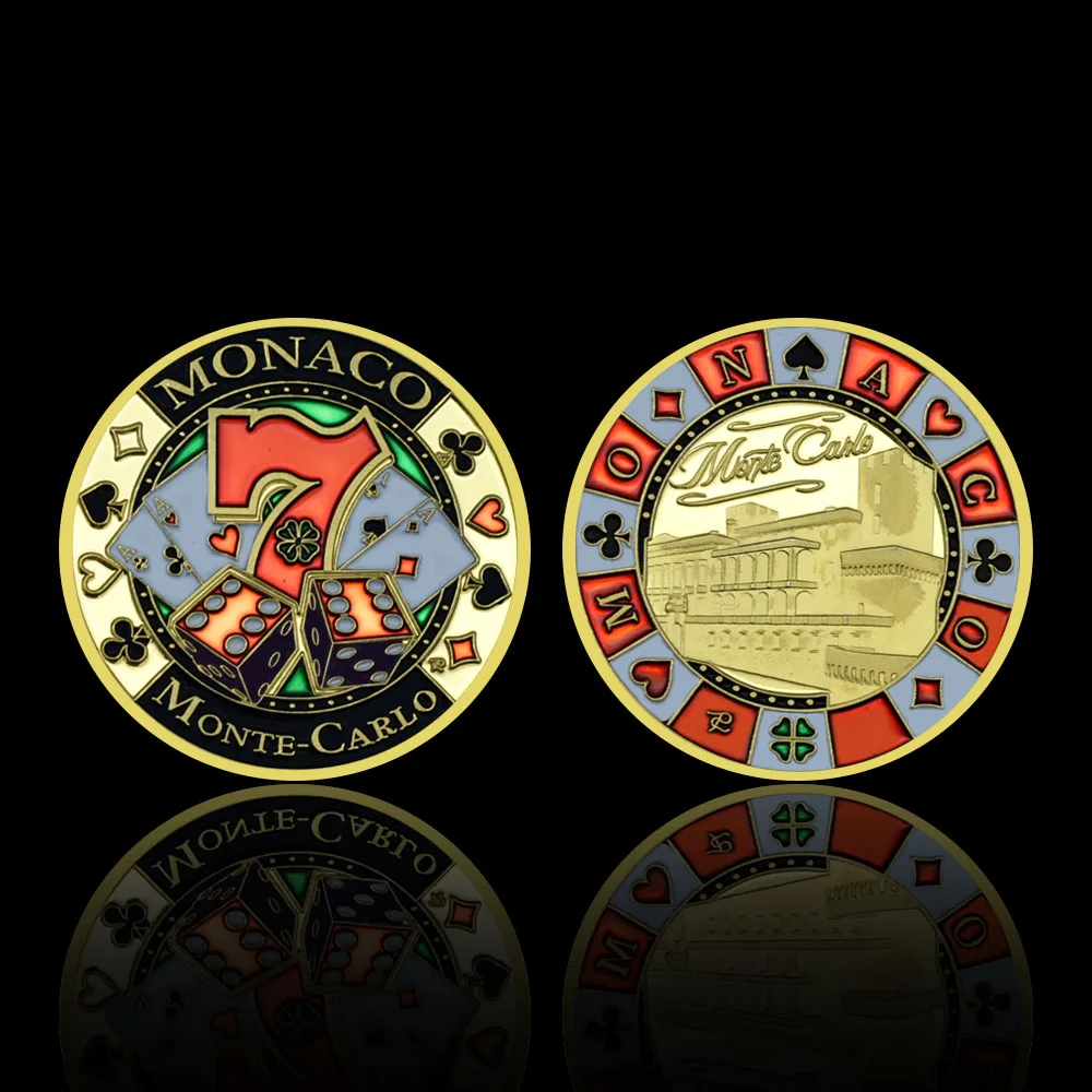 Casino Monaco Good Luck Gold Coin Chip Challenge Medal Committed Metal Lucky Poker Guard Souvenir Craft Gifts