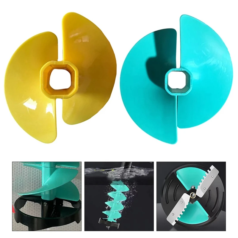 Top Deals Ice Auger Bit Fan Blade Nylon Drill With Adapter Float Ice Auger Bit Fan Blades Power Tools Drill Bits 6 Inch