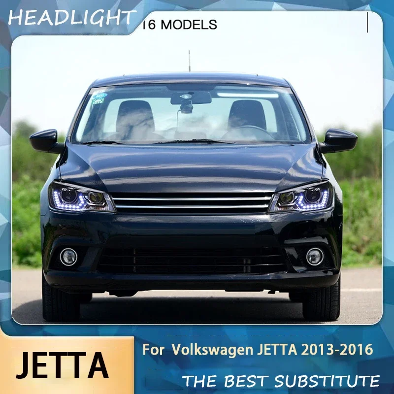 Car LED Headlight Light Assemblies For Volkswagen Jetta 2012-2018 Auto Fog DRL Brake Turn Signal Lamp Plug and Play