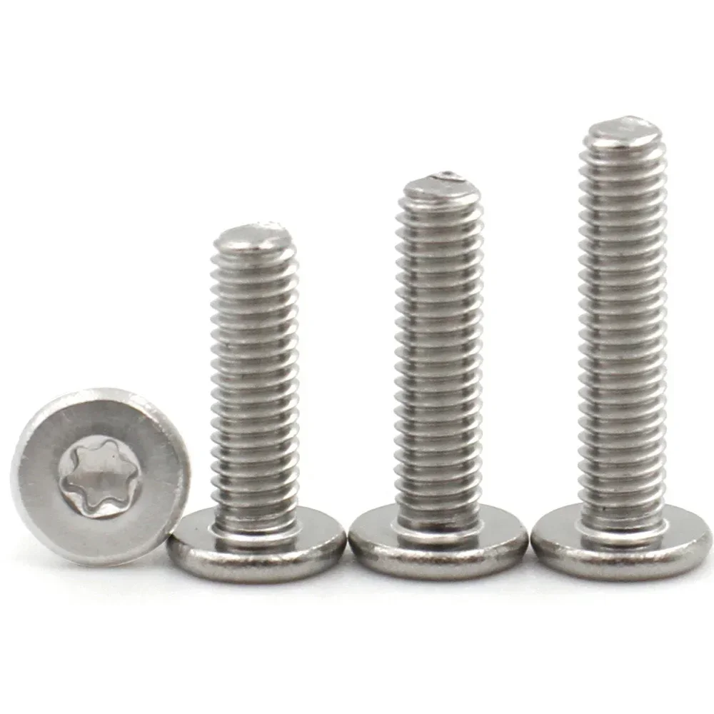 10pcs M1.6 M2 M2.5 M3 M4 M5 M6 M8 304stainless Steel Six-lobe Torx Ultra Thin Super Low Flat Wafer Bolt Screw L=3-60mm