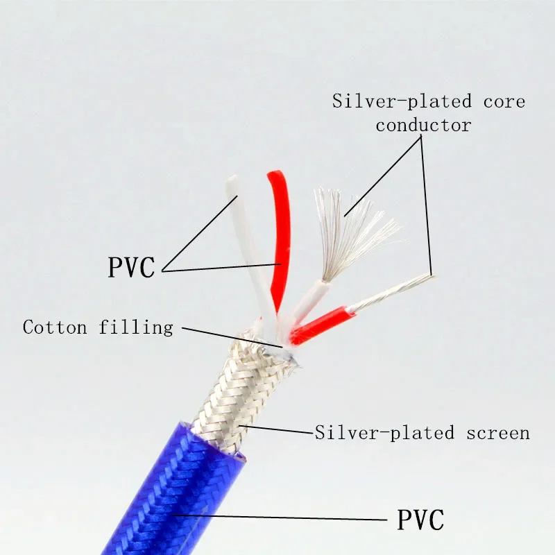 4 Core OFC Silver Plated RCA Cable 1RCA To 2RCA Subwoofer Cable HiFi Audio Amplifier Signal Cable