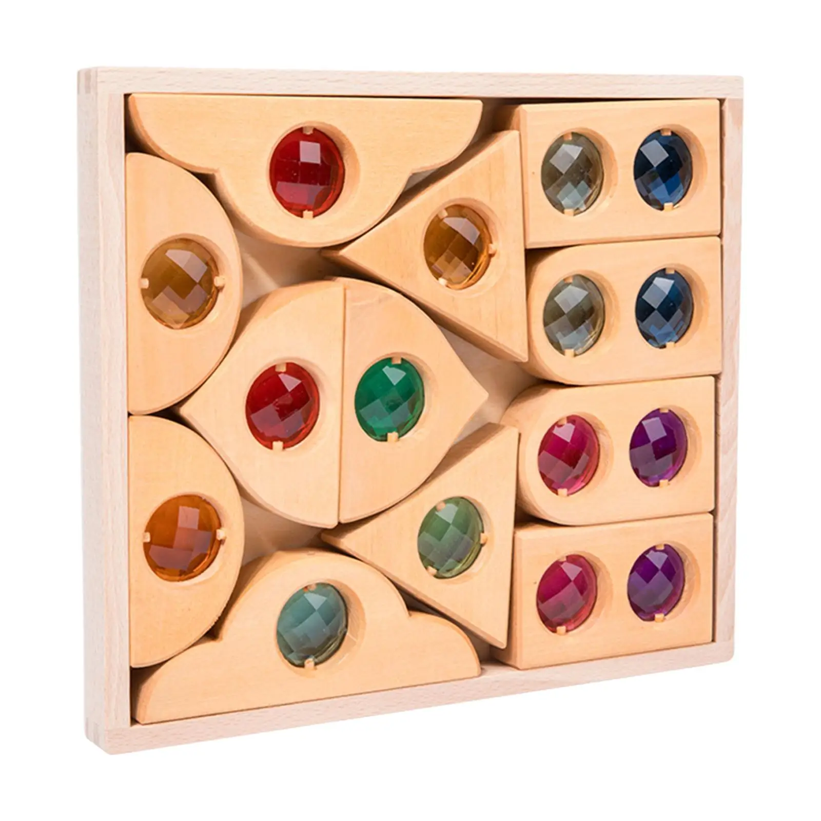 Ensemble de blocs de construction arc-en-ciel pour filles, jouet Montessori avec boîte de rangement en bois, jouets d'apprentissage, jeu d'empilage, cadeau