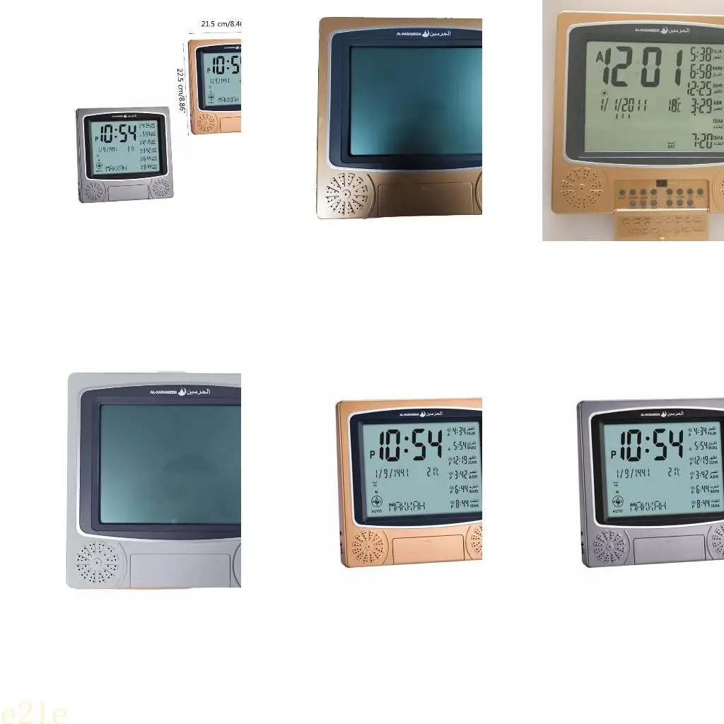

E21E Table Islamic Prayer Desk Clock Automatic Digital Tabletop Clock Alarm Azan Time Prayer Temp Display LED Light Calendar