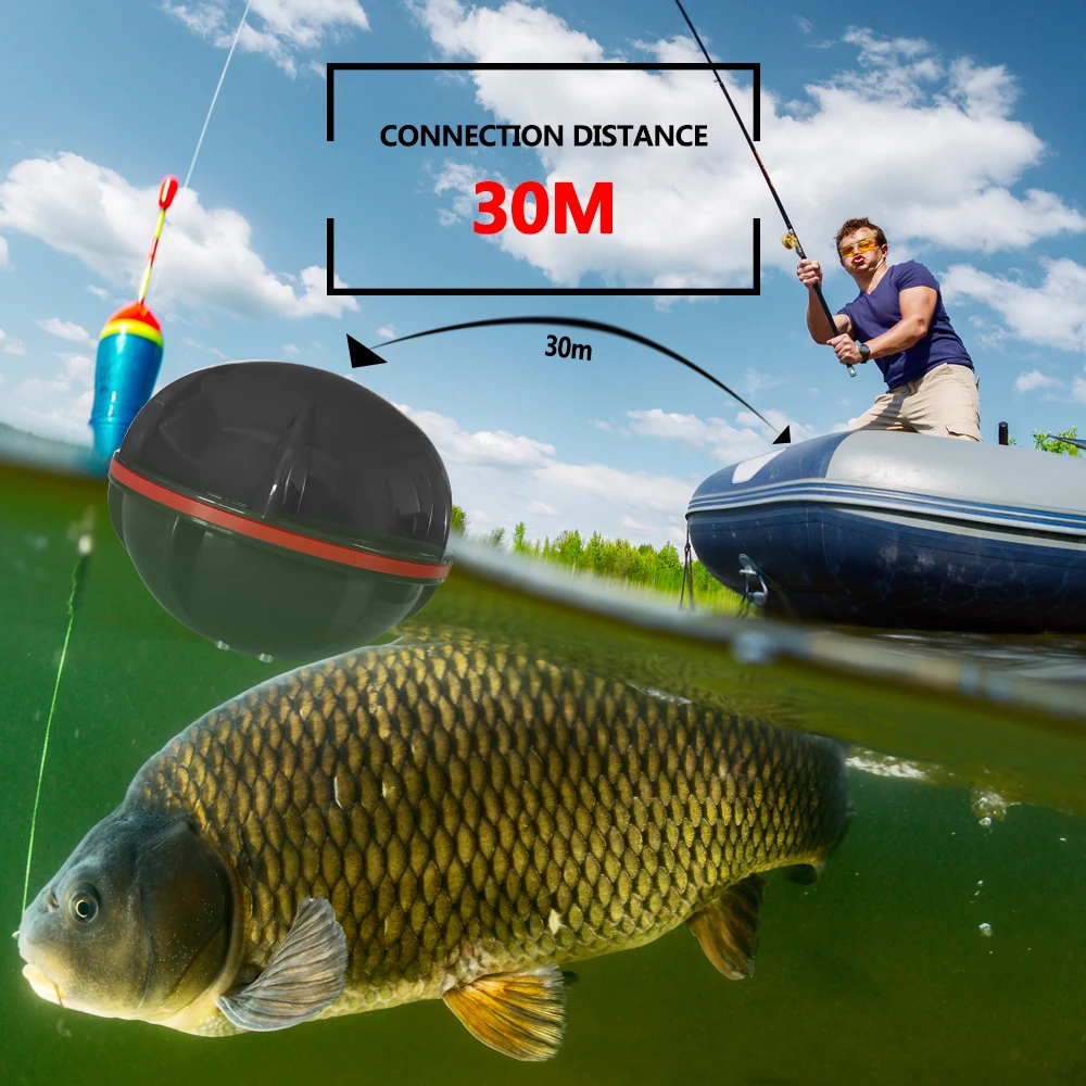 2024 new Portable 36M/118ft Depth Wireless Remote Fish Finder Sonar Sensor Sea Lake Fish Detector Echo Sounder Pesca Tackle