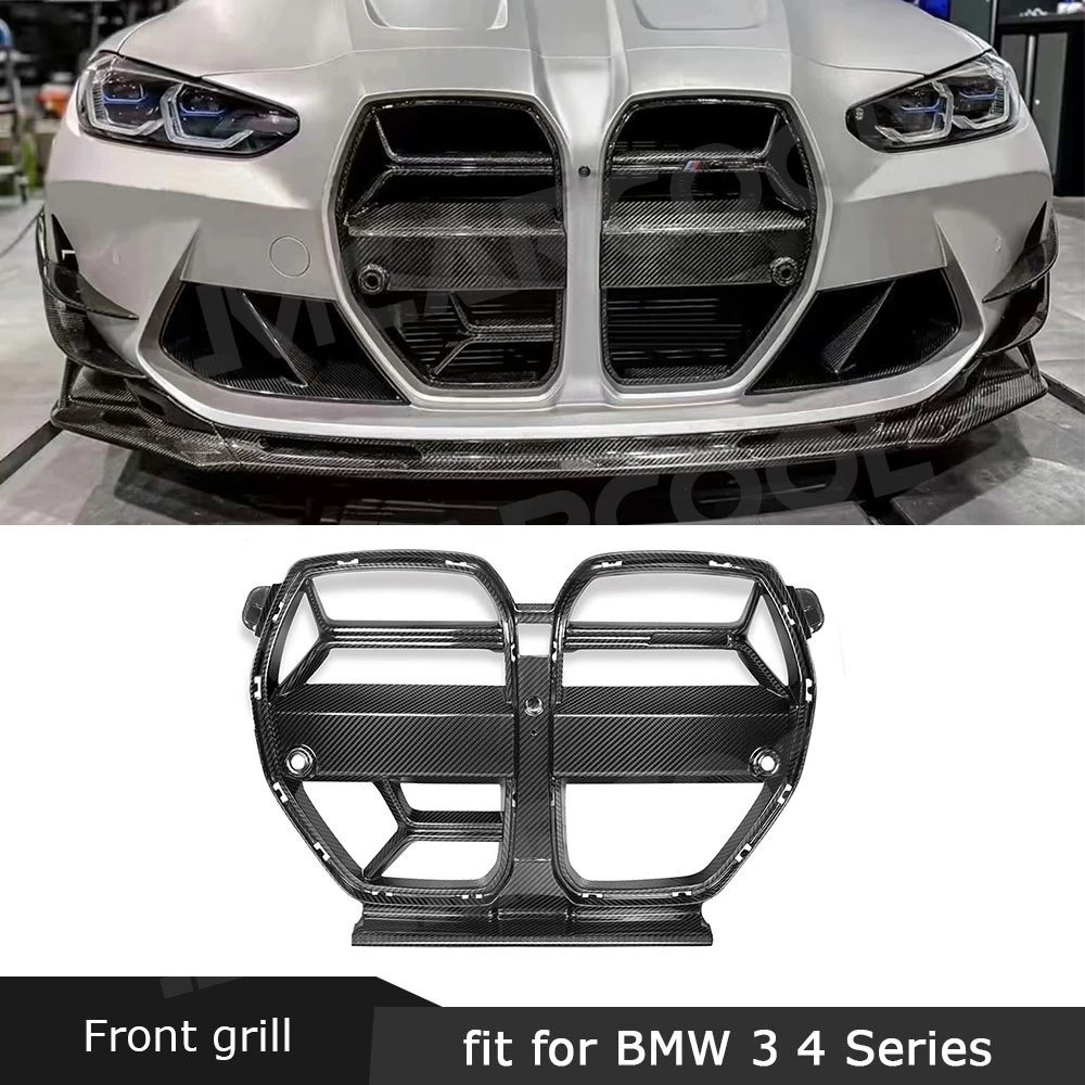 Dry Carbon Fiber Front Bumper BMW Grille Front Racing Grille Trim Cover For BMW 2021+ M3 G80 M4 G82 G83 Car Tuning Part FRP Trim