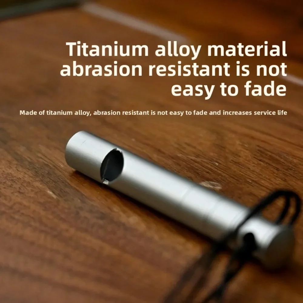 صفارة إنقاذ من سبائك التيتانيوم 120 ديسيبل عالية الملعب مناسبة لاستجابة الطوارئ الخارجية والتخييم والمشي لمسافات طويلة والتدريب العسكري #4