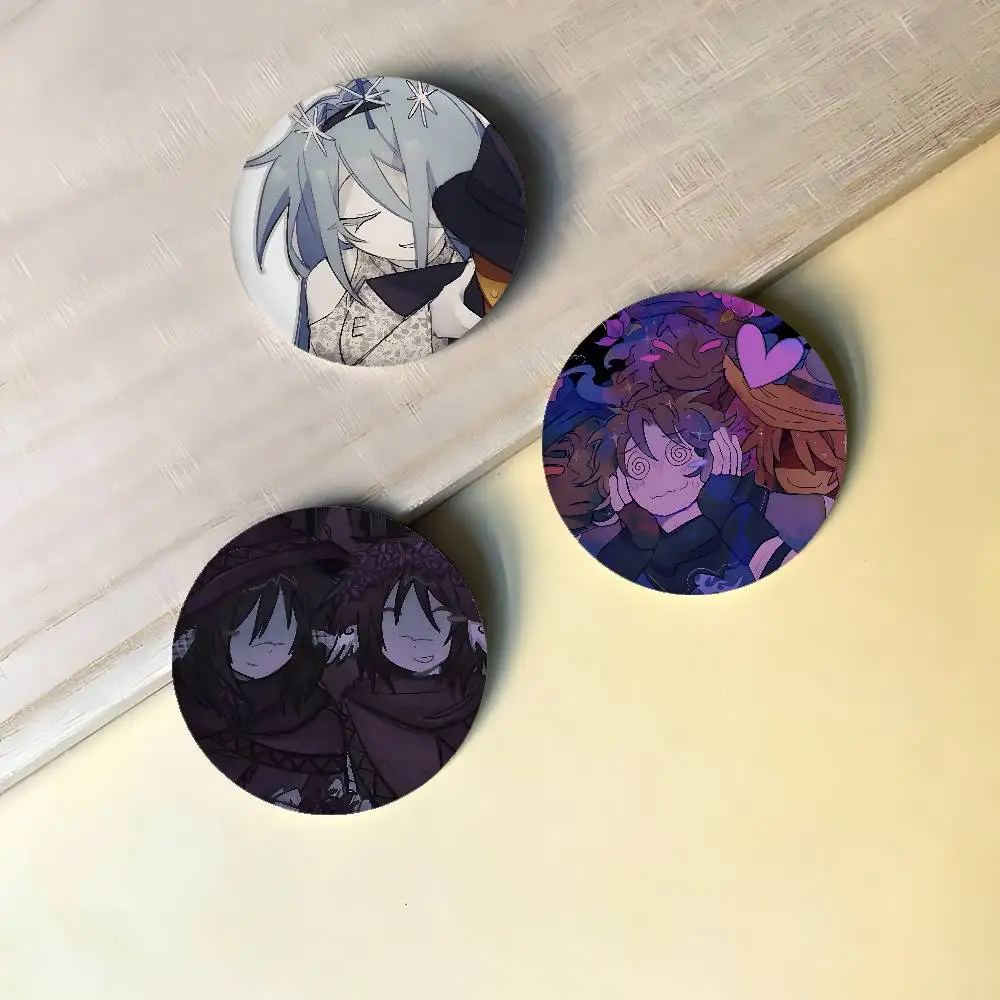 Azure Anime Badges Peripheral Lapel Pins Tinplate Round Brooch For Shoulder Bag Accessories Souvenir Gifts